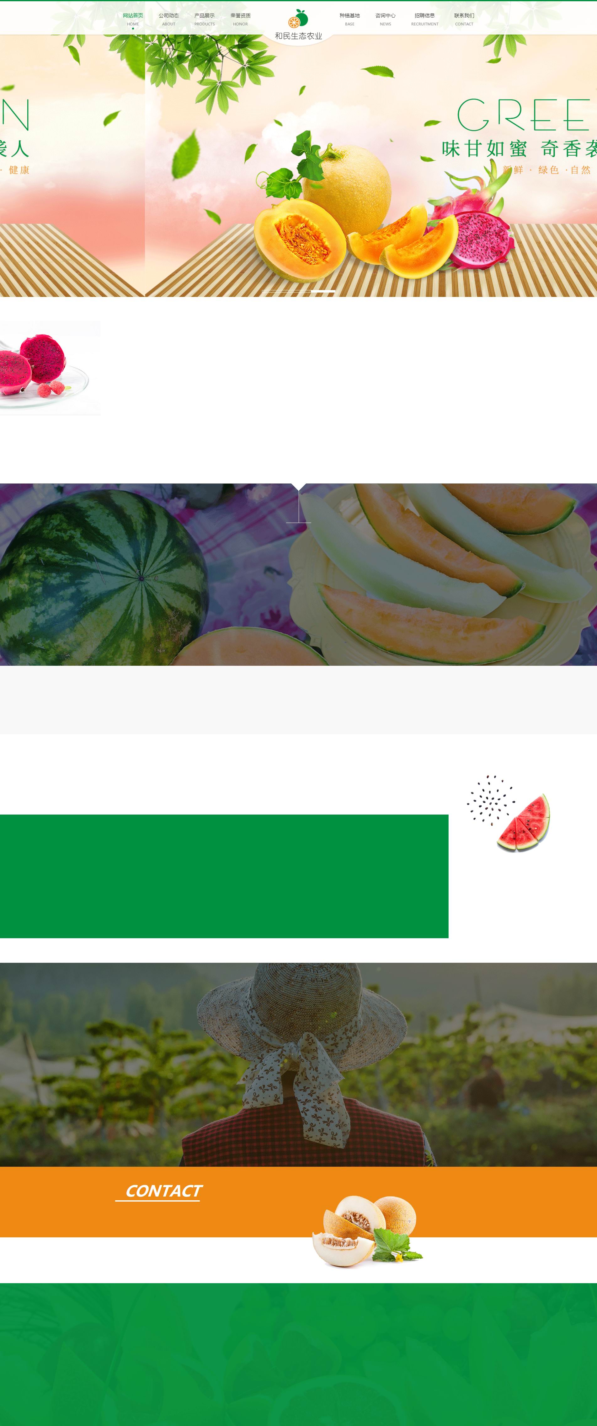 绿色的生态农业水果种植公司网站模板